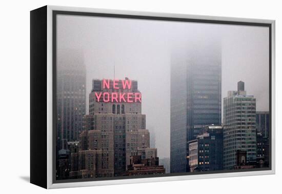 New Yorker Building in Fog NYC-null-Framed Stretched Canvas