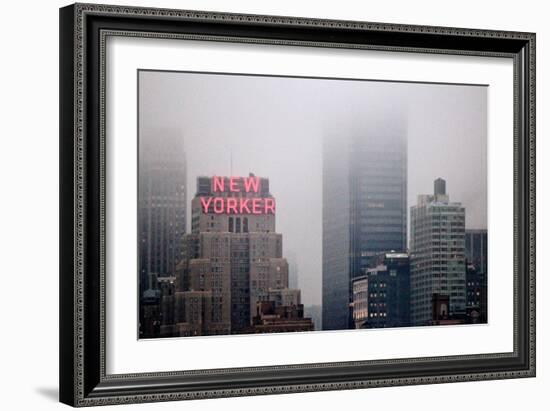 New Yorker Building in Fog NYC-null-Framed Photo