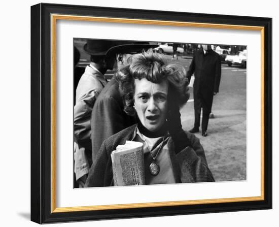 New Yorker Reacting in Shock to News of Assassination of President John F. Kennedy-Stan Wayman-Framed Photographic Print