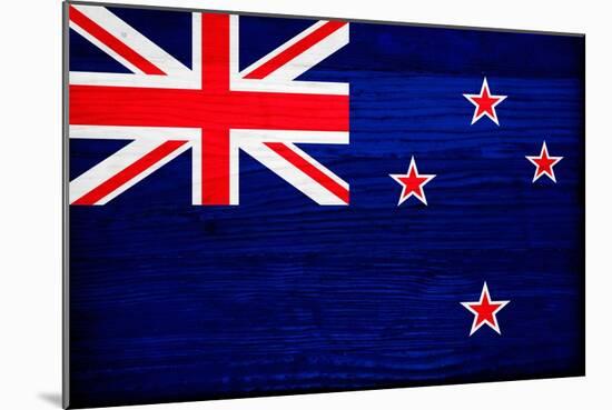 New Zealand Flag Design with Wood Patterning - Flags of the World Series-Philippe Hugonnard-Mounted Art Print