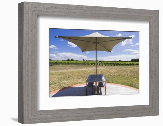 New Zealand, Hawkes Bay, Havelock North. Vineyard table-Walter Bibikow-Framed Photographic Print