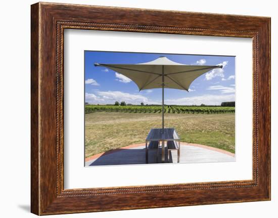 New Zealand, Hawkes Bay, Havelock North. Vineyard table-Walter Bibikow-Framed Photographic Print