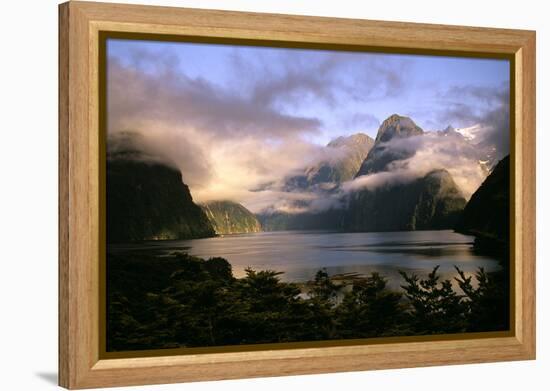 New Zealand Milford Sound During a Storm-null-Framed Premier Image Canvas