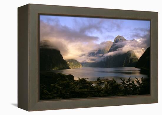 New Zealand Milford Sound During a Storm-null-Framed Premier Image Canvas