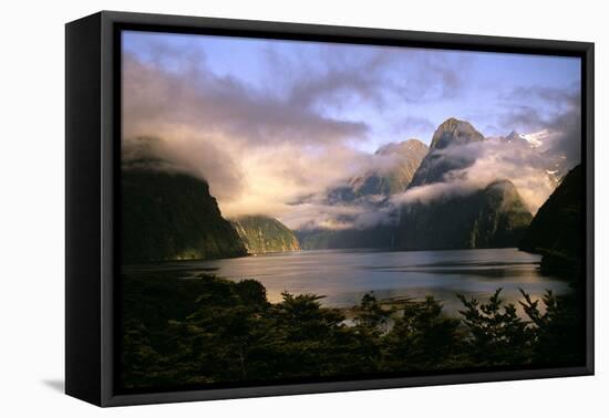 New Zealand Milford Sound During a Storm-null-Framed Premier Image Canvas