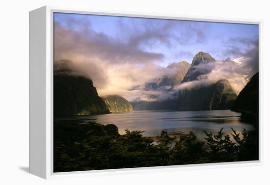 New Zealand Milford Sound During a Storm-null-Framed Premier Image Canvas