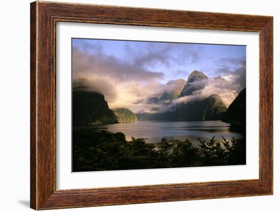 New Zealand Milford Sound During a Storm-null-Framed Photographic Print