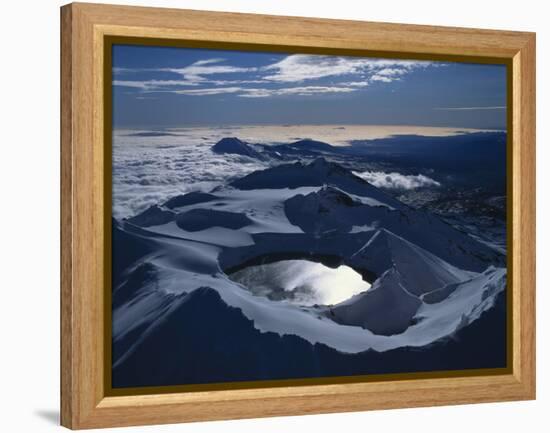 New Zealand, Mount Ruapehu with Crater Lake-Thonig-Framed Premier Image Canvas