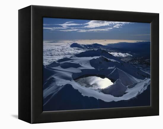 New Zealand, Mount Ruapehu with Crater Lake-Thonig-Framed Premier Image Canvas