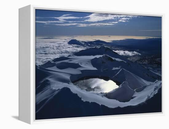 New Zealand, Mount Ruapehu with Crater Lake-Thonig-Framed Premier Image Canvas