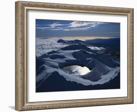 New Zealand, Mount Ruapehu with Crater Lake-Thonig-Framed Photographic Print