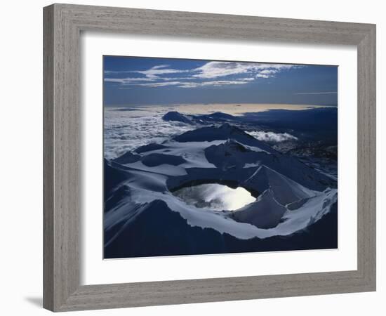 New Zealand, Mount Ruapehu with Crater Lake-Thonig-Framed Photographic Print