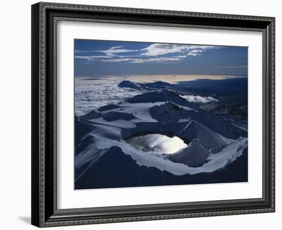 New Zealand, Mount Ruapehu with Crater Lake-Thonig-Framed Photographic Print