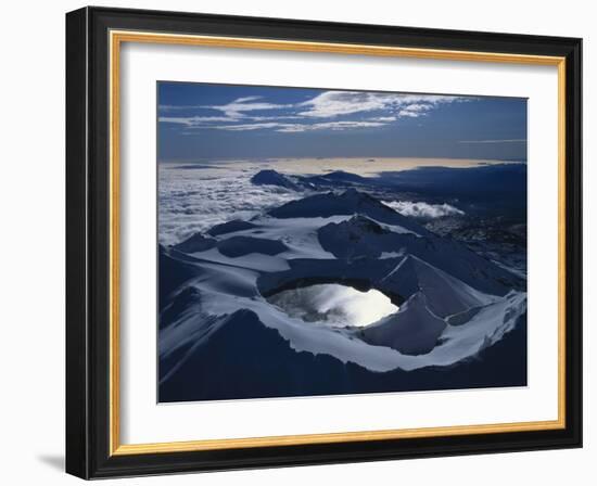 New Zealand, Mount Ruapehu with Crater Lake-Thonig-Framed Photographic Print