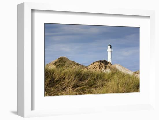New Zealand, North Island, Castlepoint. Castlepoint Lighthouse-Walter Bibikow-Framed Photographic Print