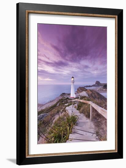 New Zealand, North Island, Castlepoint. Castlepoint Lighthouse-Walter Bibikow-Framed Photographic Print