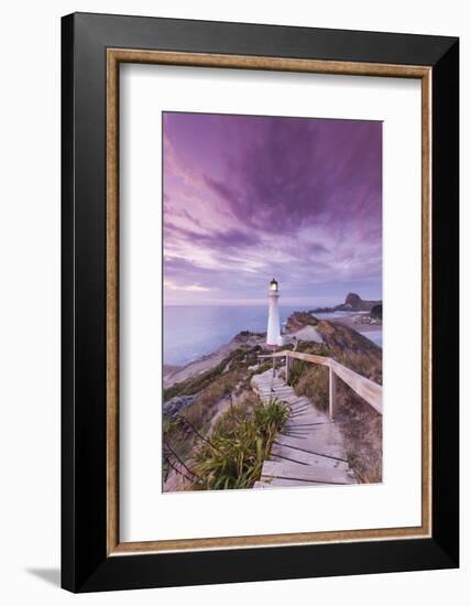 New Zealand, North Island, Castlepoint. Castlepoint Lighthouse-Walter Bibikow-Framed Photographic Print