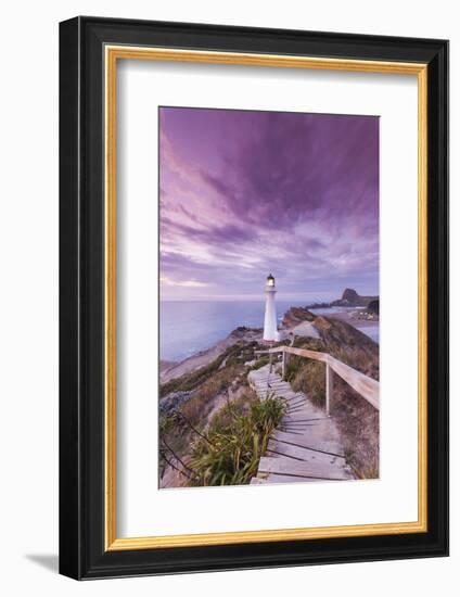 New Zealand, North Island, Castlepoint. Castlepoint Lighthouse-Walter Bibikow-Framed Photographic Print