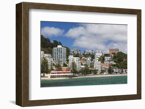 New Zealand, North Island, Wellington. Oriental Parade, buildings-Walter Bibikow-Framed Photographic Print