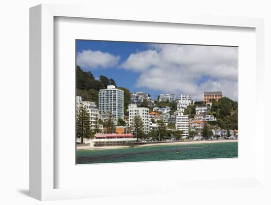 New Zealand, North Island, Wellington. Oriental Parade, buildings-Walter Bibikow-Framed Photographic Print