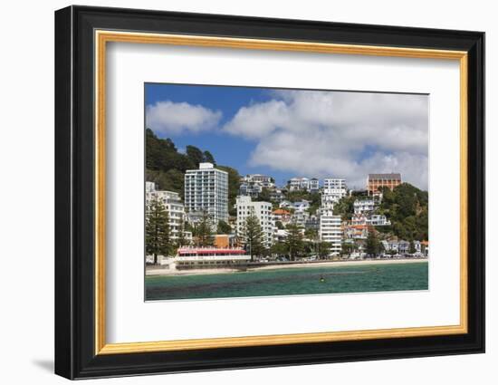 New Zealand, North Island, Wellington. Oriental Parade, buildings-Walter Bibikow-Framed Photographic Print
