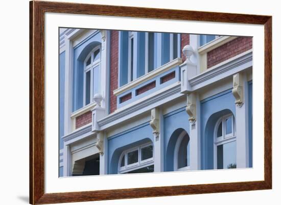 New Zealand, North Island, Whanganui. Building detail-Walter Bibikow-Framed Premium Photographic Print