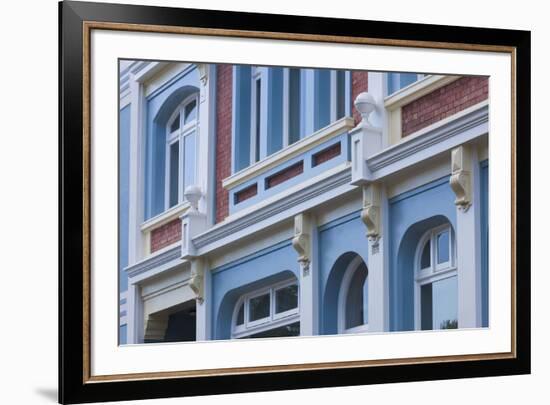 New Zealand, North Island, Whanganui. Building detail-Walter Bibikow-Framed Premium Photographic Print