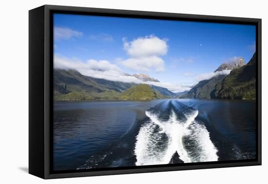 New Zealand's Doubtful Sound, Ferry Crossing Lake Manapouri-Micah Wright-Framed Premier Image Canvas