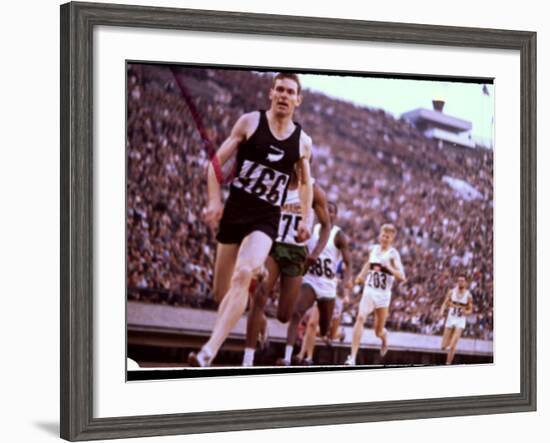 New Zealand's Peter Snell in Action at the Summer Olympics-John Dominis-Framed Premium Photographic Print