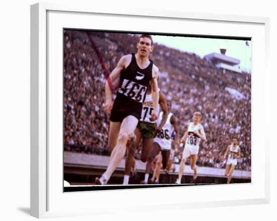 New Zealand's Peter Snell in Action at the Summer Olympics-John Dominis-Framed Premium Photographic Print