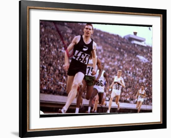 New Zealand's Peter Snell in Action at the Summer Olympics-John Dominis-Framed Premium Photographic Print