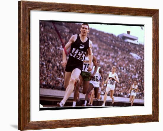 New Zealand's Peter Snell in Action at the Summer Olympics-John Dominis-Framed Premium Photographic Print