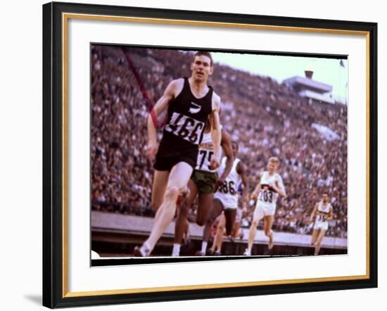 New Zealand's Peter Snell in Action at the Summer Olympics-John Dominis-Framed Premium Photographic Print