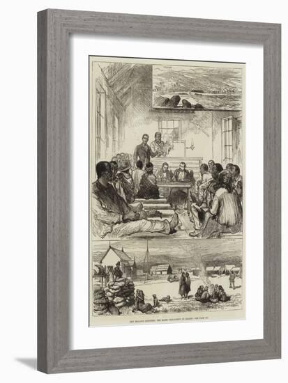 New Zealand Sketches, the Maori Parliament at Orakei-null-Framed Giclee Print