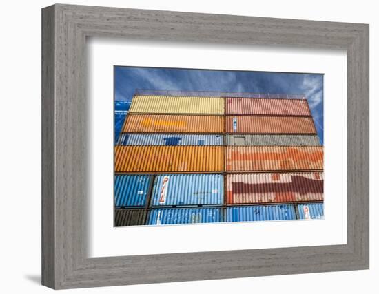 New Zealand, South Island, Christchurch, cargo container buildings-Walter Bibikow-Framed Photographic Print