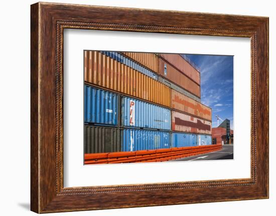 New Zealand, South Island, Christchurch, cargo container buildings-Walter Bibikow-Framed Photographic Print