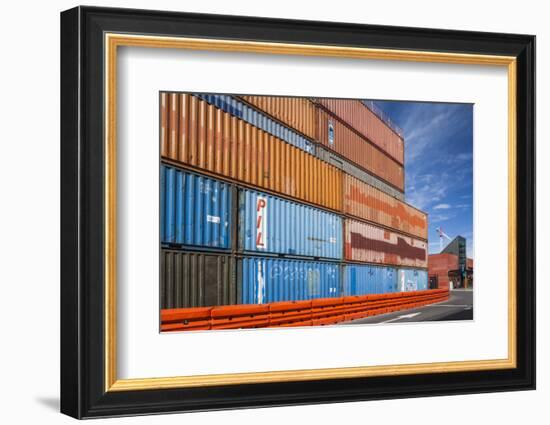 New Zealand, South Island, Christchurch, cargo container buildings-Walter Bibikow-Framed Photographic Print