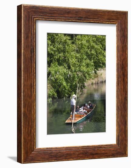 New Zealand, South Island, Christchurch, punting on the Avon River-Walter Bibikow-Framed Photographic Print