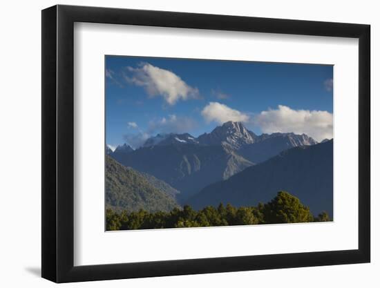 New Zealand, South Island, Fox Glacier Village, view of Mt. Tasman and Mt. Cook-Walter Bibikow-Framed Photographic Print