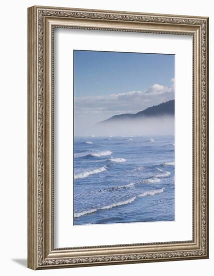 New Zealand, South Island, Greymouth, beach, fog-Walter Bibikow-Framed Photographic Print