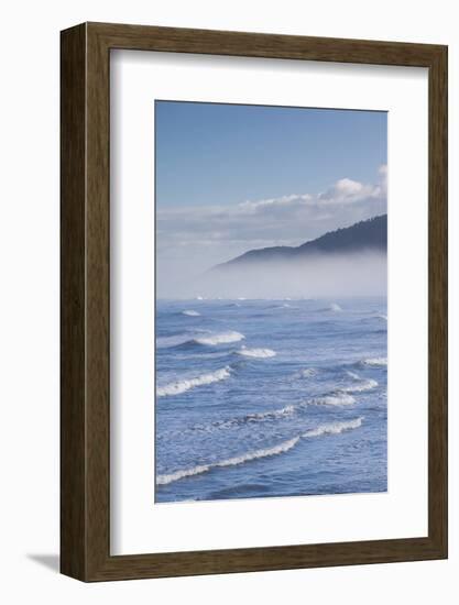 New Zealand, South Island, Greymouth, beach, fog-Walter Bibikow-Framed Photographic Print