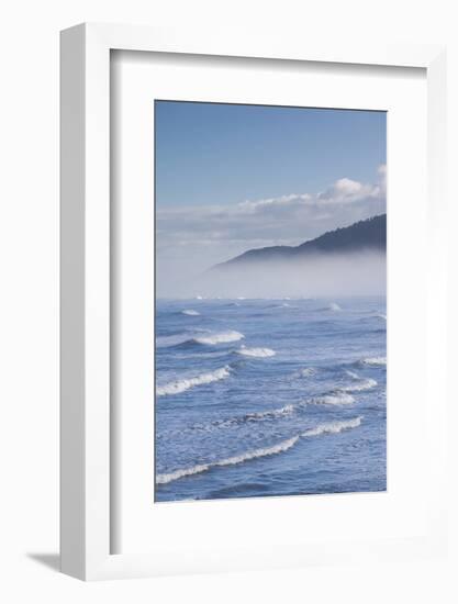 New Zealand, South Island, Greymouth, beach, fog-Walter Bibikow-Framed Photographic Print