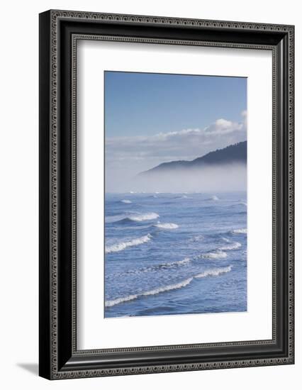 New Zealand, South Island, Greymouth, beach, fog-Walter Bibikow-Framed Photographic Print