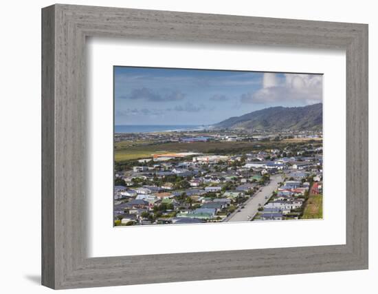 New Zealand, South Island, Greymouth, elevated town view-Walter Bibikow-Framed Photographic Print