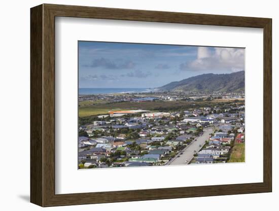 New Zealand, South Island, Greymouth, elevated town view-Walter Bibikow-Framed Photographic Print