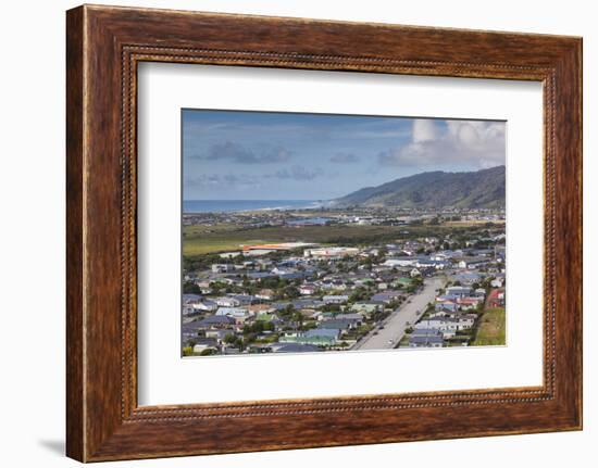 New Zealand, South Island, Greymouth, elevated town view-Walter Bibikow-Framed Photographic Print