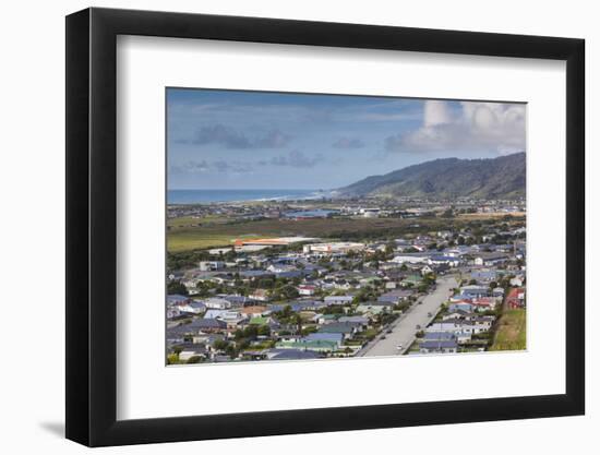 New Zealand, South Island, Greymouth, elevated town view-Walter Bibikow-Framed Photographic Print