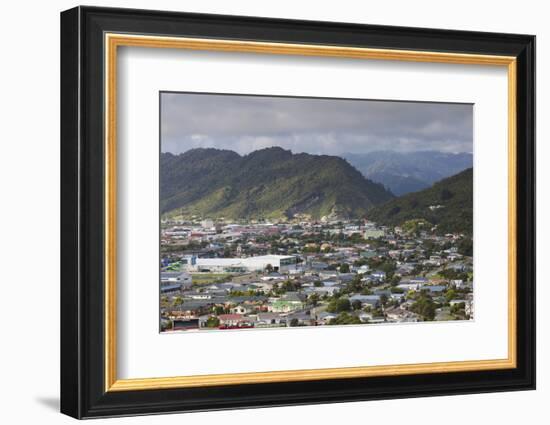 New Zealand, South Island, Greymouth, elevated town view-Walter Bibikow-Framed Photographic Print