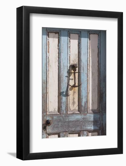 New Zealand, South Island, Otago, Moeraki, door detail with anchor-Walter Bibikow-Framed Photographic Print