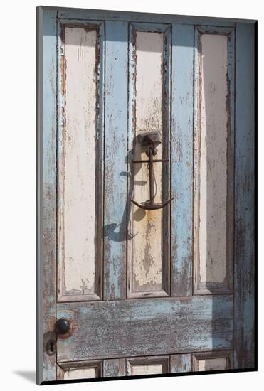 New Zealand, South Island, Otago, Moeraki, door detail with anchor-Walter Bibikow-Mounted Photographic Print